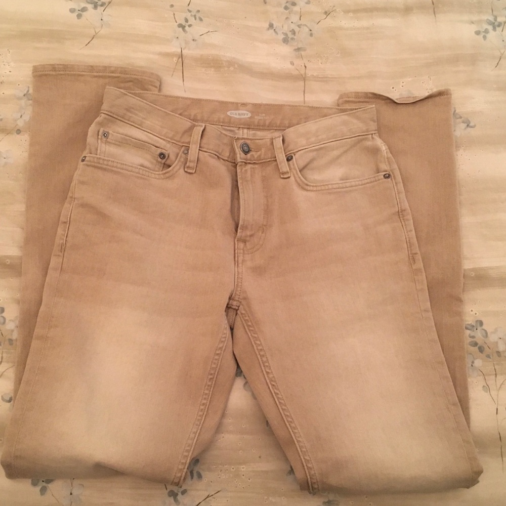 Old Navy, NWOT, Beige Jeans, Slim, 28x32